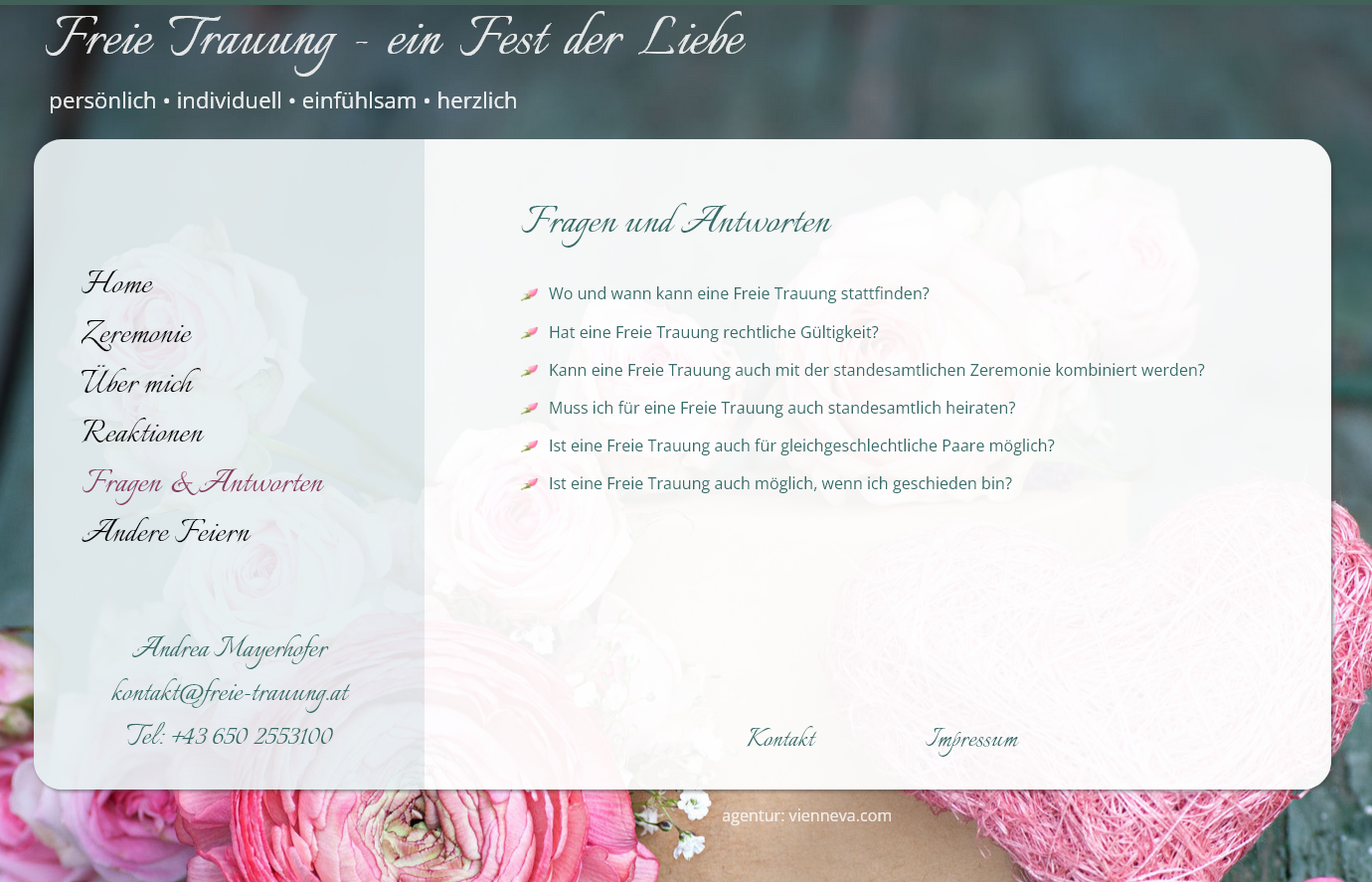 Freie Trauung, andrea Mayerhofer - Website by vienneva.com