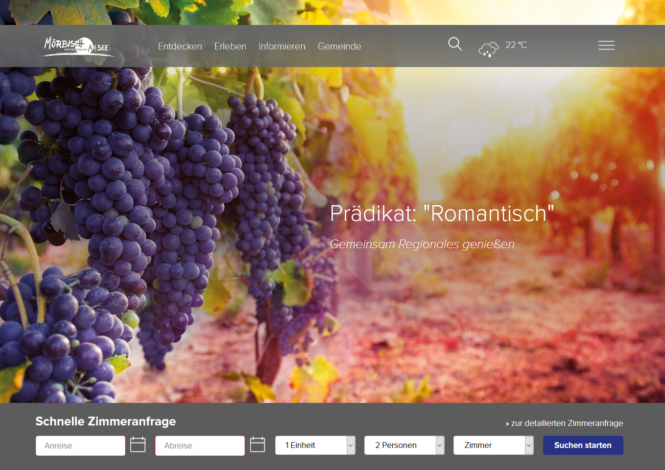 Website für denTourismusverband Mörbisch